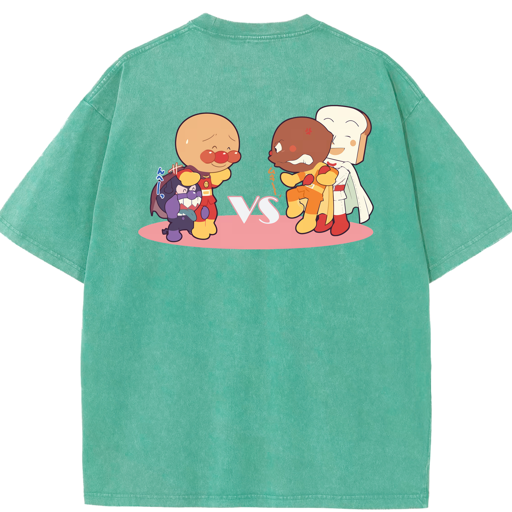 （画像用） アンパンマン Anpanman 綿100% ヴィンテージ風 半袖Tシャツ（背面プリント）